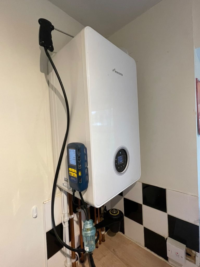 Modern White Boiler System Installed on Wall